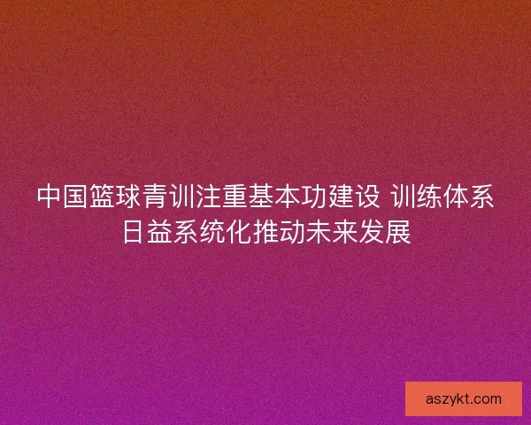 中国篮球青训注重基本功建设 训练体系日益系统化推动未来发展
