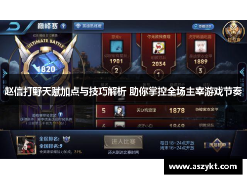 赵信打野天赋加点与技巧解析 助你掌控全场主宰游戏节奏